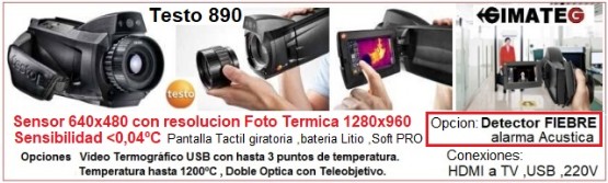 deteccion personas con FIEBRE con camara termica Testo 890 GimateG
