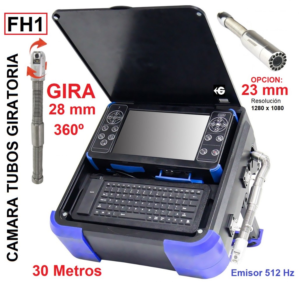 Doble CAMARA INSPECCION TUBERIAS GIRATORIA FH28 Gimateg