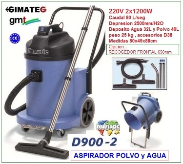 aspirador industrial 2x1000 watios gimateg