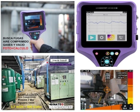 alquiler venta camara busca fugas aire comprimido leakshooter por ultrasonido ISO50001 gimateg