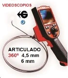 Videoscopio articulado 4 ejes 360 grados diametro 4,5mm 1,5m o 3m