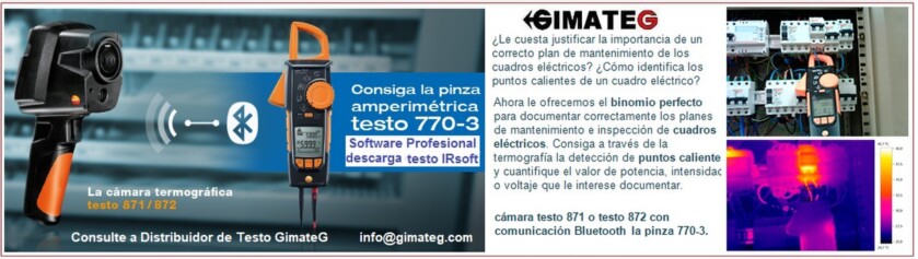 aconsejado camara termica testo 872 con pinza amperimetrica bluetooth gimateg