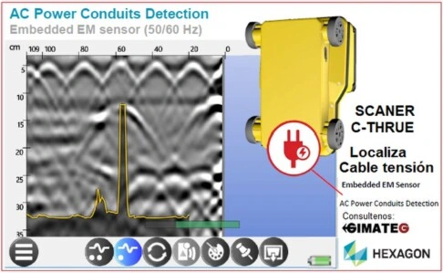 localice cable electrico con tension con georadar scaner en gimateg