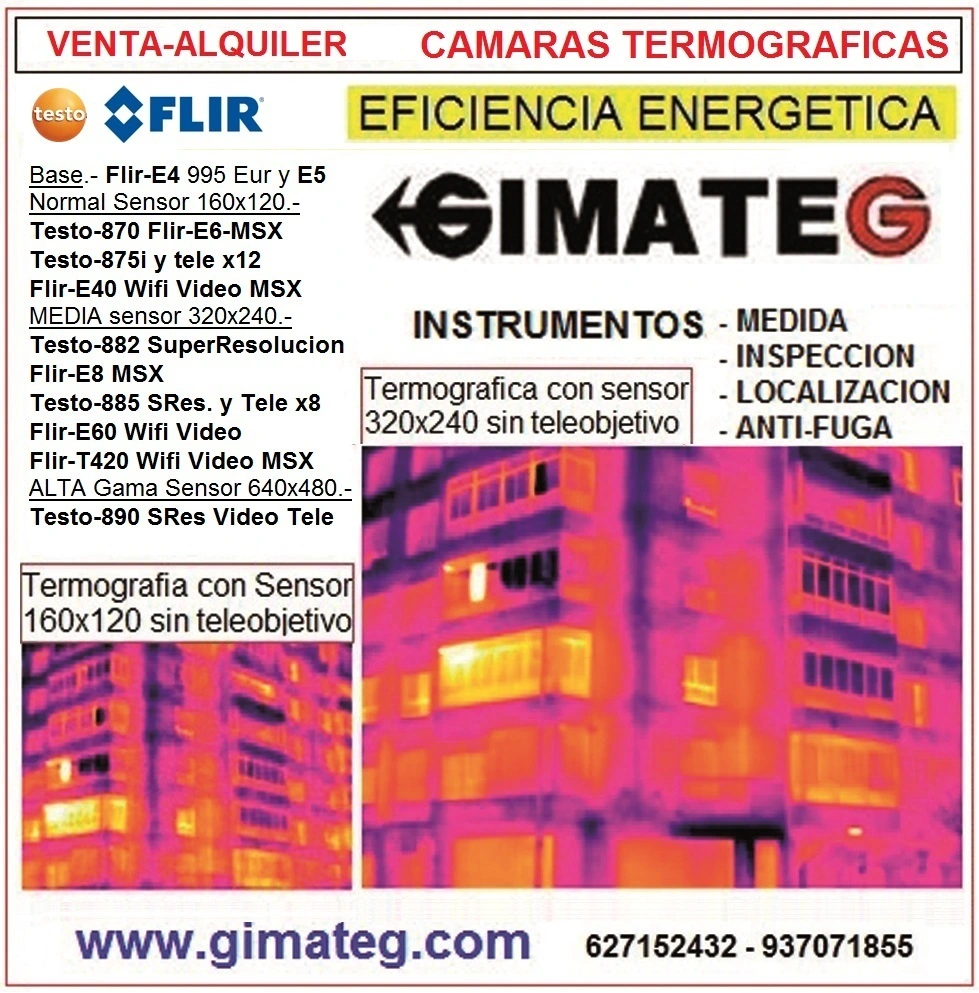 gimateg ofrece alquiler completa gama termografia para edificios