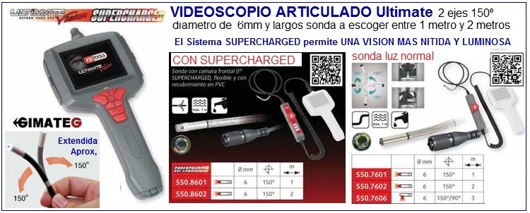 videoscopio articulado 2 ejes diametro 6mm KS GimateG