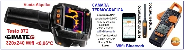 venta alquiler termograficas testo 872 certificado ENAC gimateg