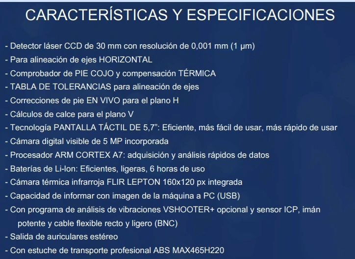 foto ISO10816 y datos vibrometro VShooter+ gimateg