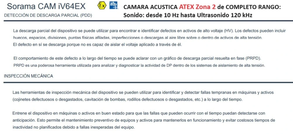 inspeccion con Camara acustica ATEX SORAMA CAM iV64ex gimateg
