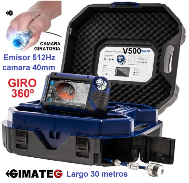 camara empuje para  tubos con vision giratoria Vis500 gimateg