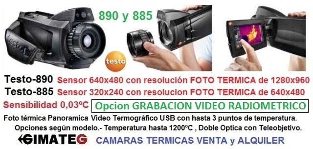 venta alquiler camaras termicas pro testo gimateg