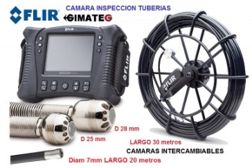camara inspeccion tuberias largo 30 metros y 2 camaras Flir gimateg
