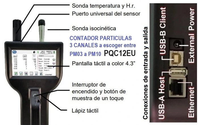 contador particulas PM03 a PM10 y masa en aire ,venta alquiler GimateG