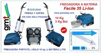 fregadora a bateria 19 kg pro turbolava gimateg