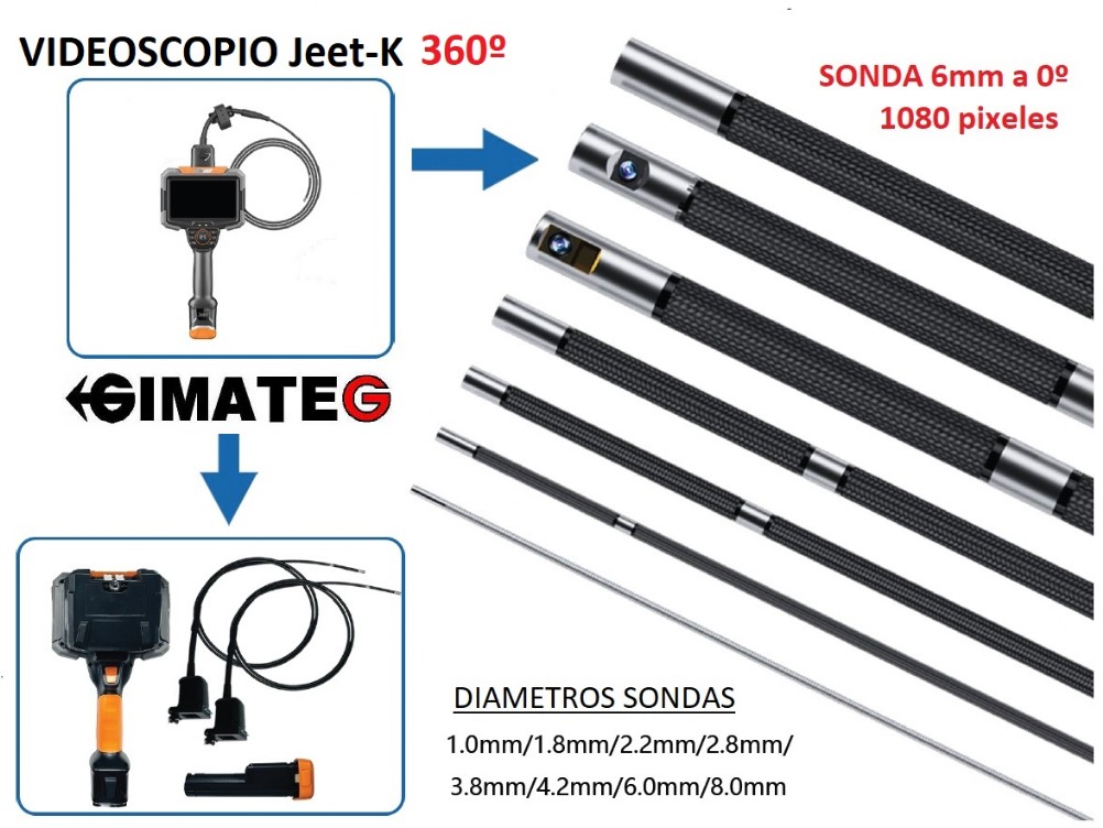 sondas intercambiables desde 1,8mm videoscopio JK gimateg