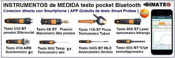 instrumentos medida para climatizacion con bluetooth Testo GimateG