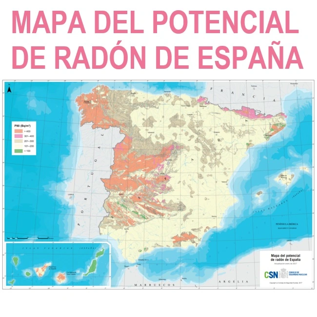 mapa zonas España exposicion al radon