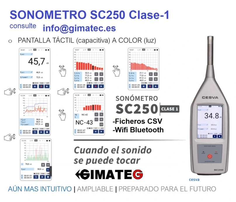sonometro clase 1 Cesva SC250 opc. tercios octava -gimateg