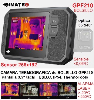 camara termografica bolsillo PF210 y distancia laser gimateg