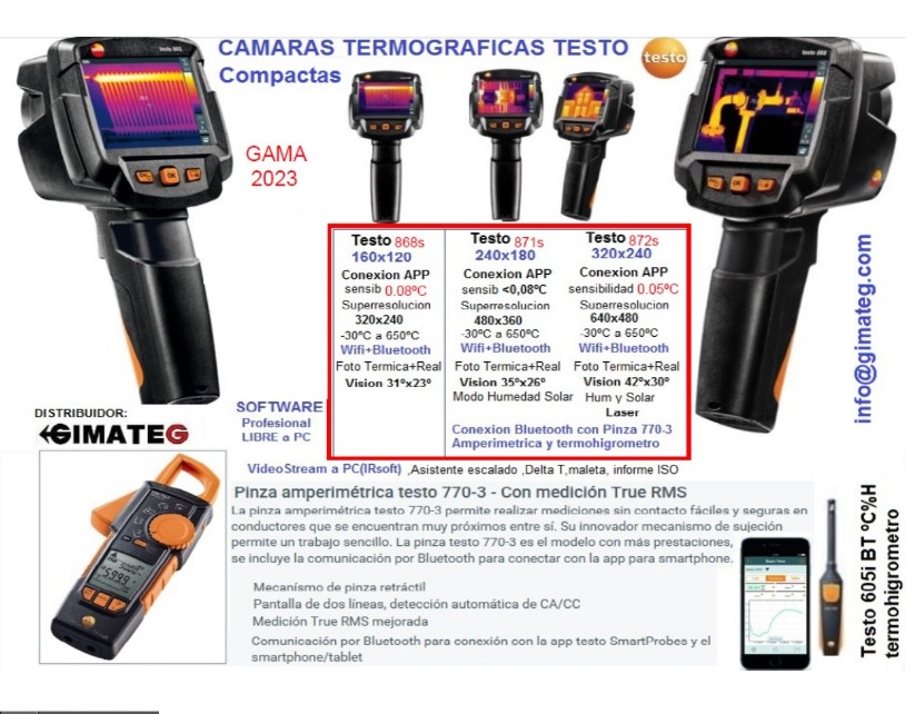 termograficas wifi Bluetooth 872s 871s y Wifi 868s testo gimateg