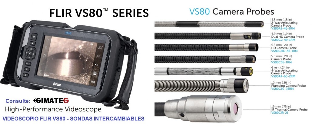 Videoscopio industrial Flir VS80 sondas varias y termica Gimateg