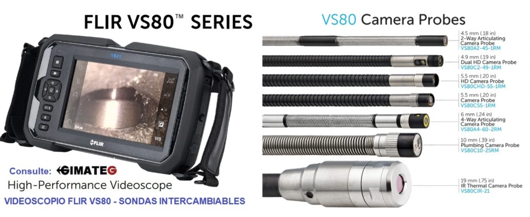 Videoscopio industrial Flir VS80 sondas varias y termica Gimateg